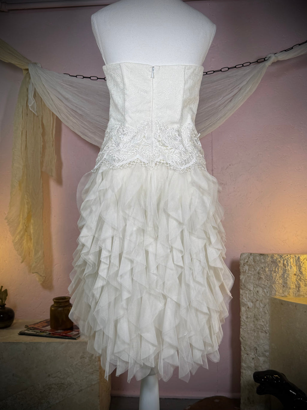 Angel's Veil Ruffle Dress | S