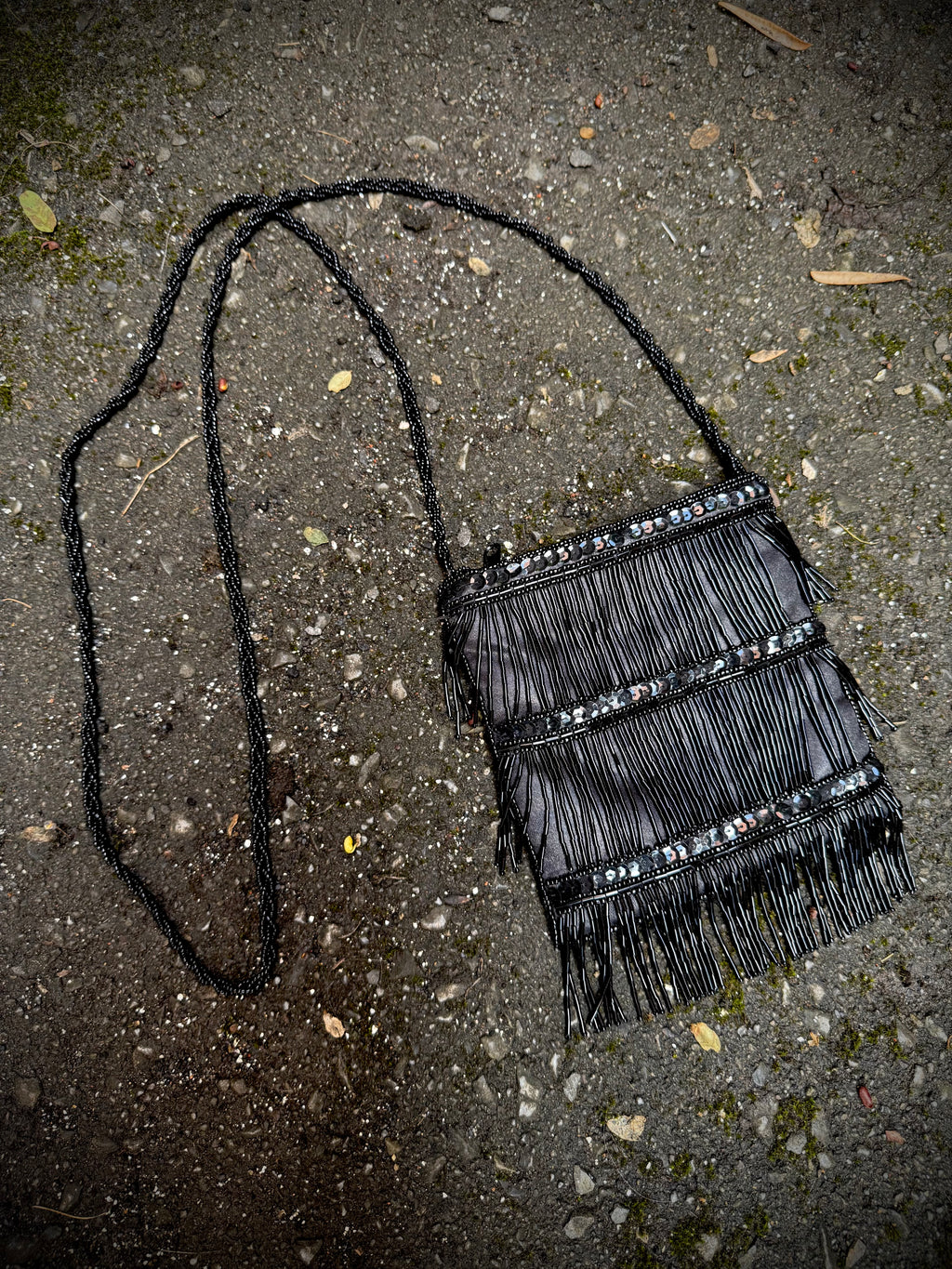Midnight at the Motel Beaded Fringe Bag