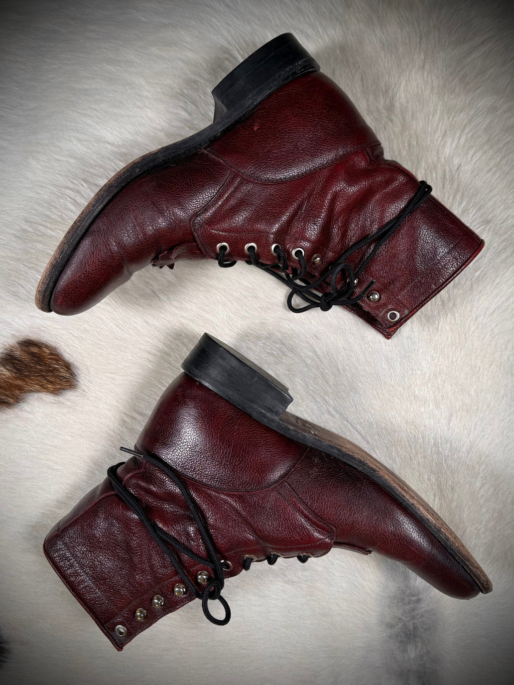 Vintage Oxblood Lace-Up Leather Boots | Women’s 9