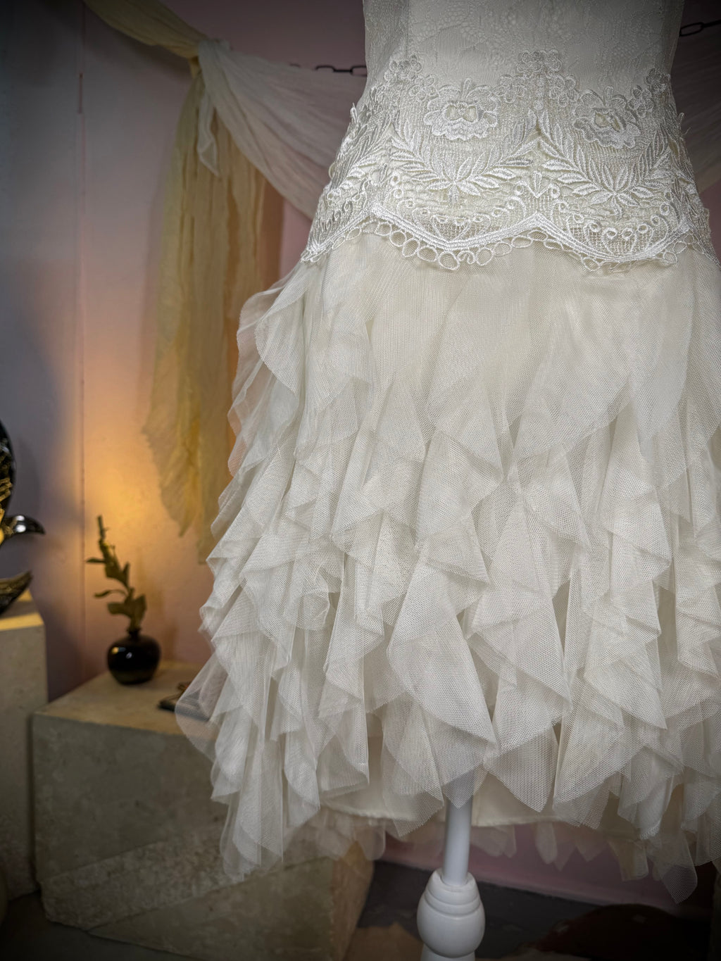 Angel's Veil Ruffle Dress | S