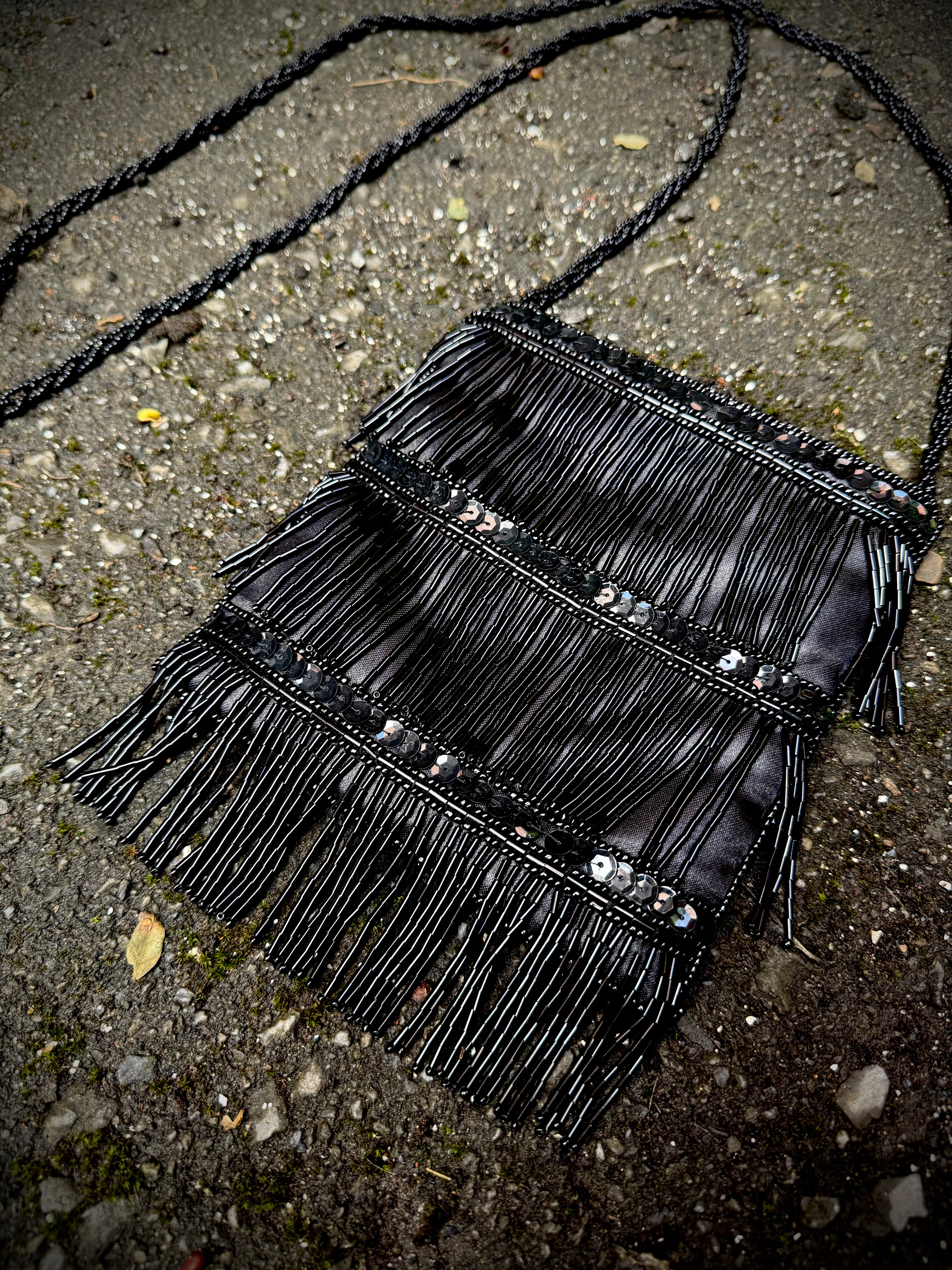 Midnight at the Motel Beaded Fringe Bag