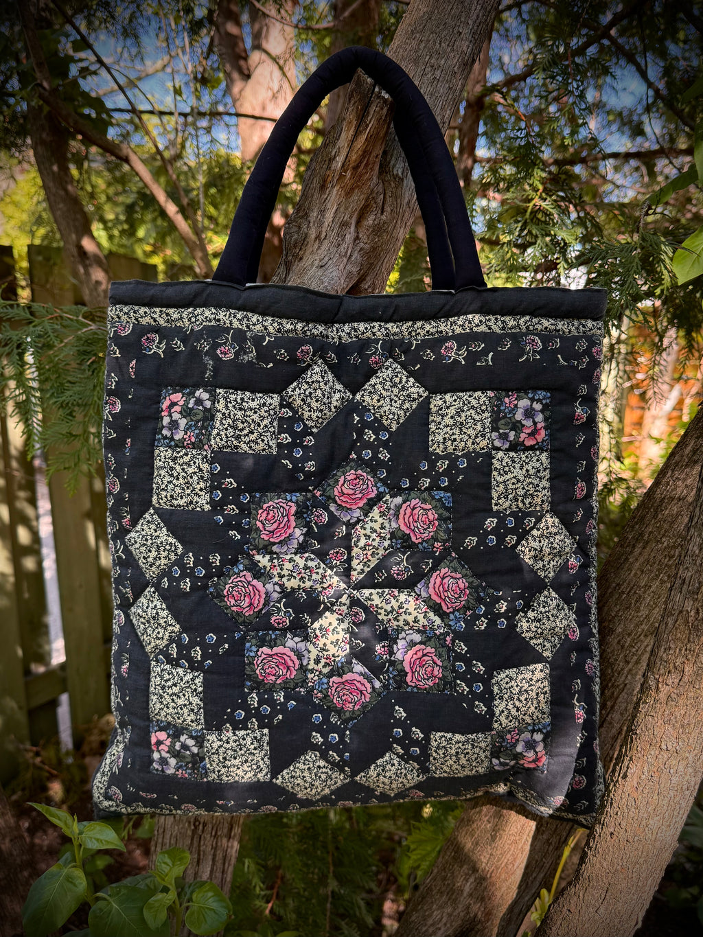 Midnight Garden Patchwork Tote