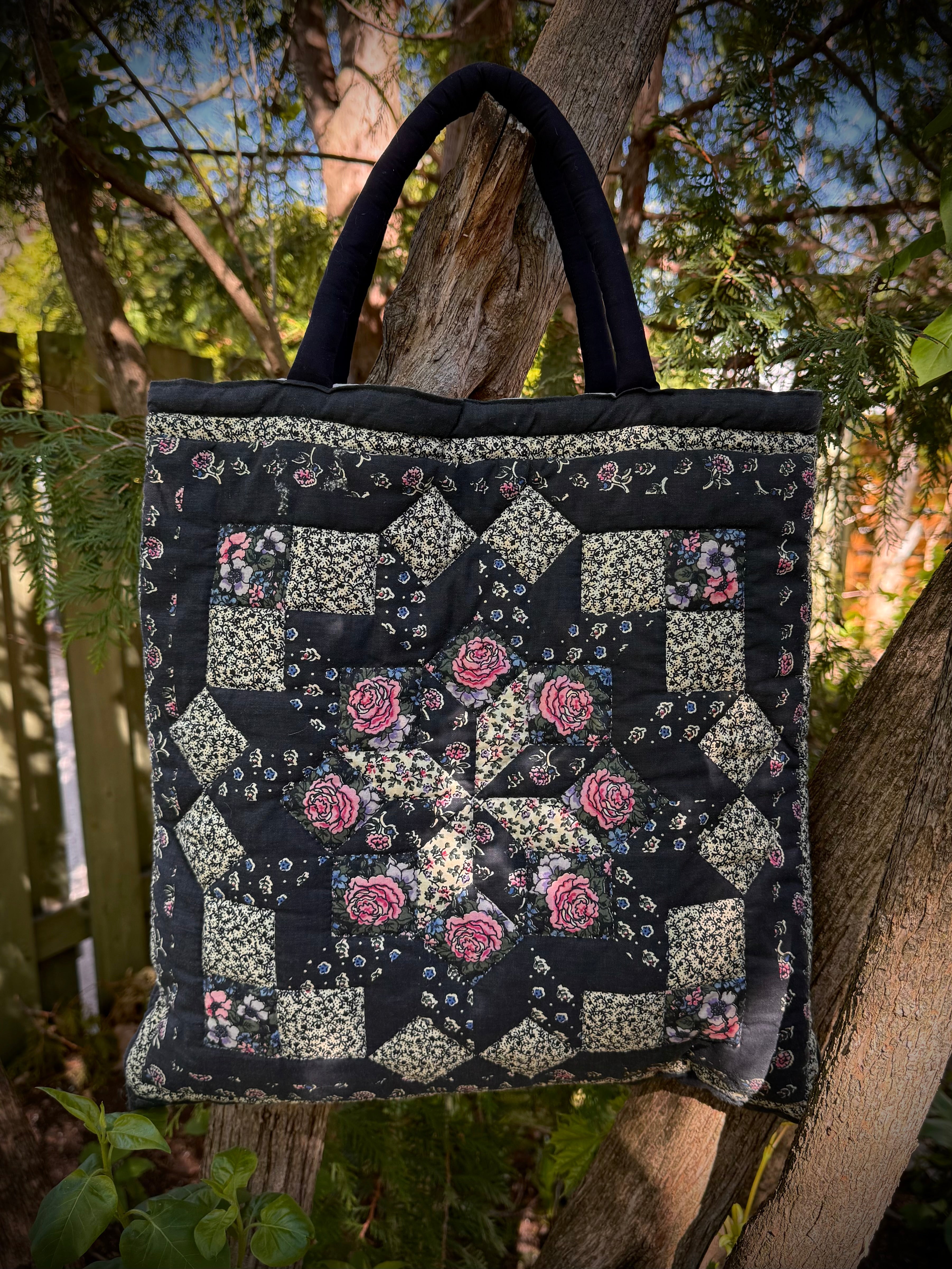 Midnight Garden Patchwork Tote