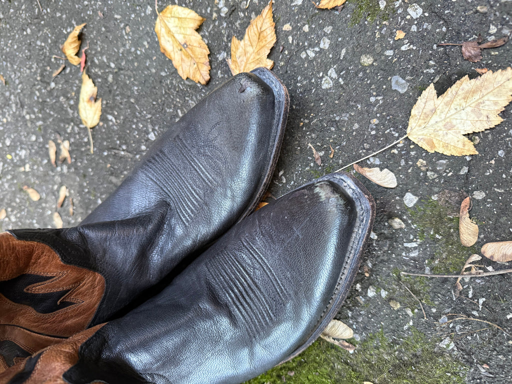 Old West Black & Cognac Cowboy Boots | Women’s 9.5