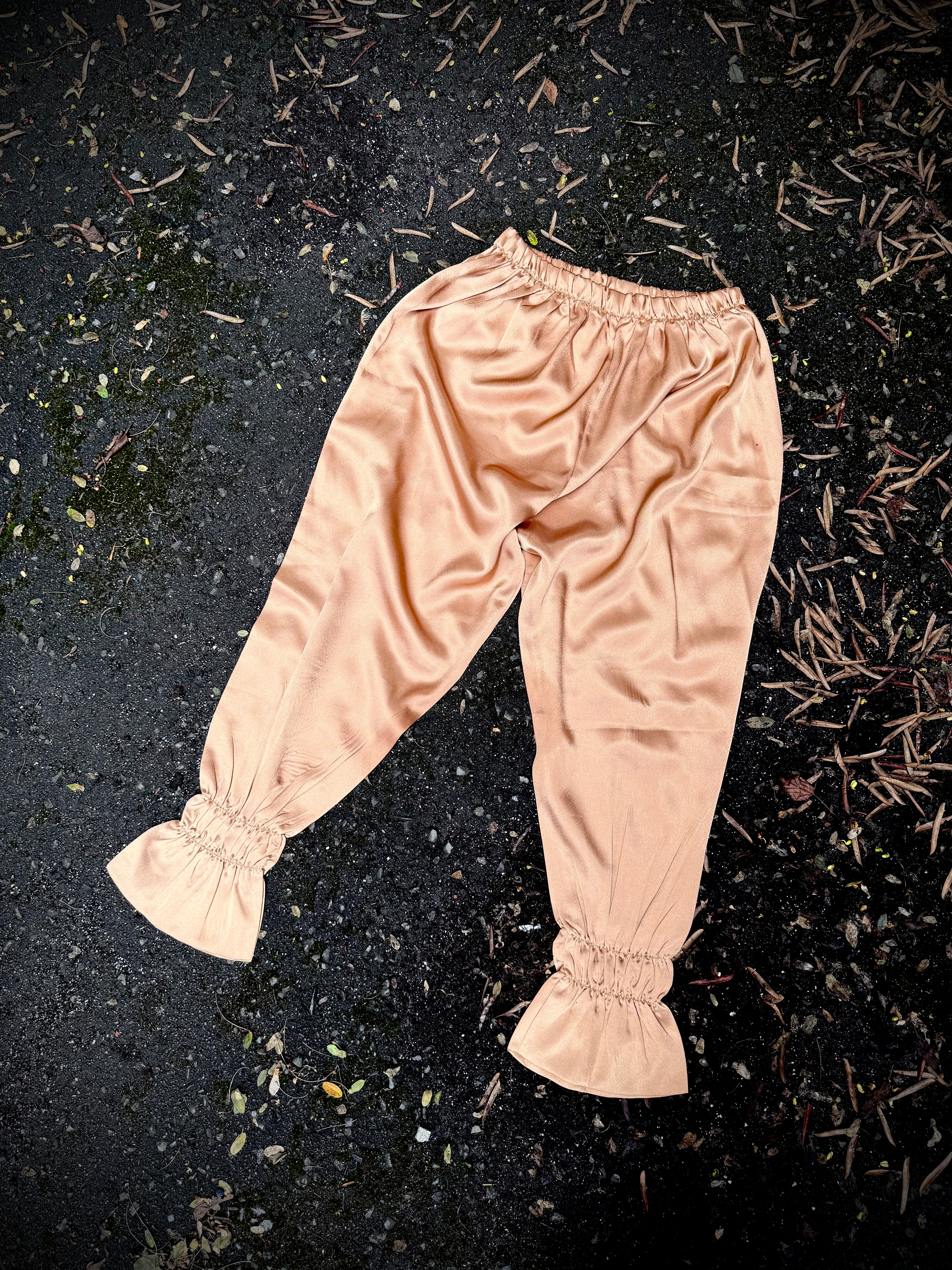 Sunday Peach Satin Pants | S