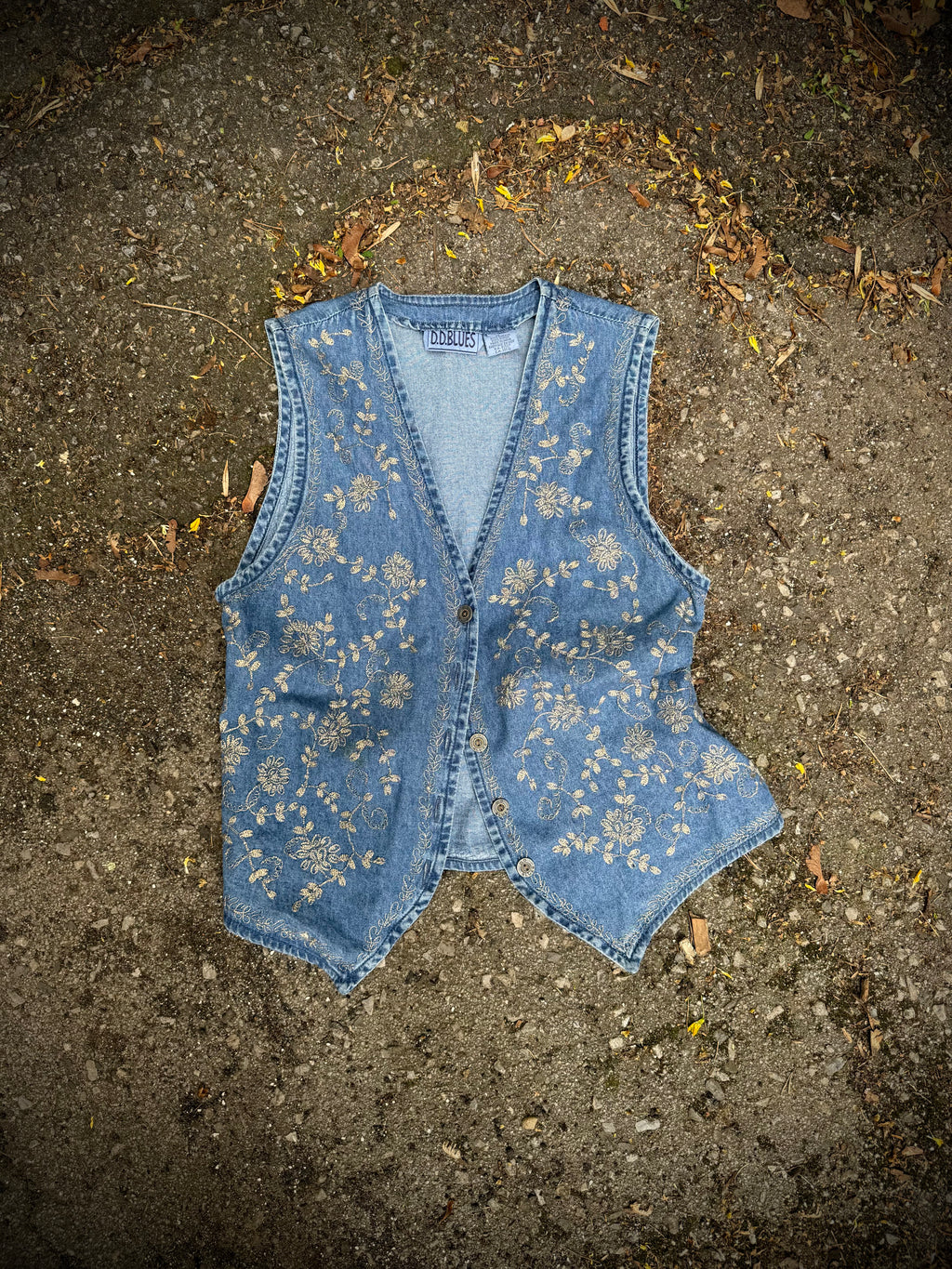 Prairie Rose Denim Vest | Medium