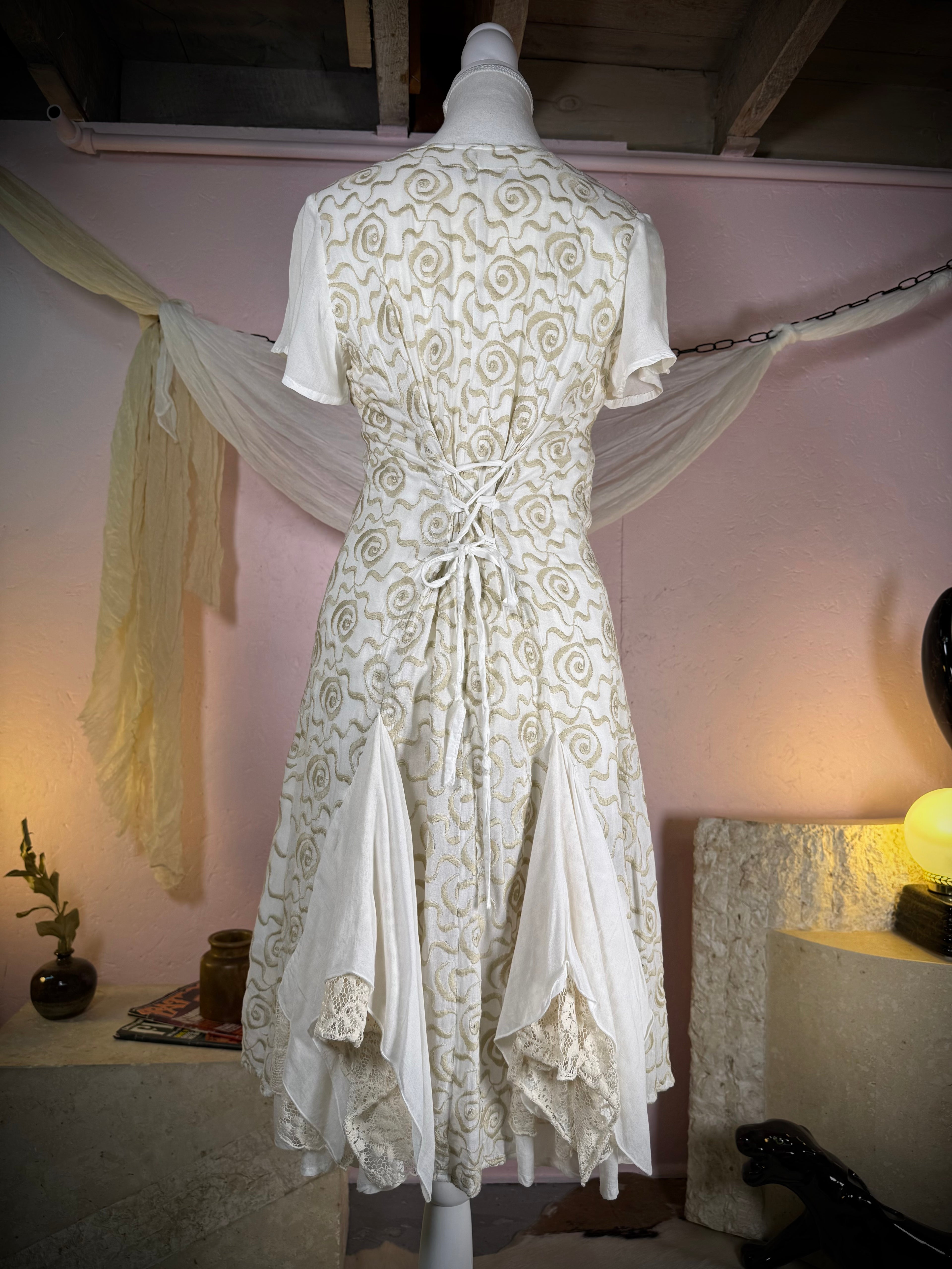 Sunday Mourning Lace Handkerchief Dress | S/M