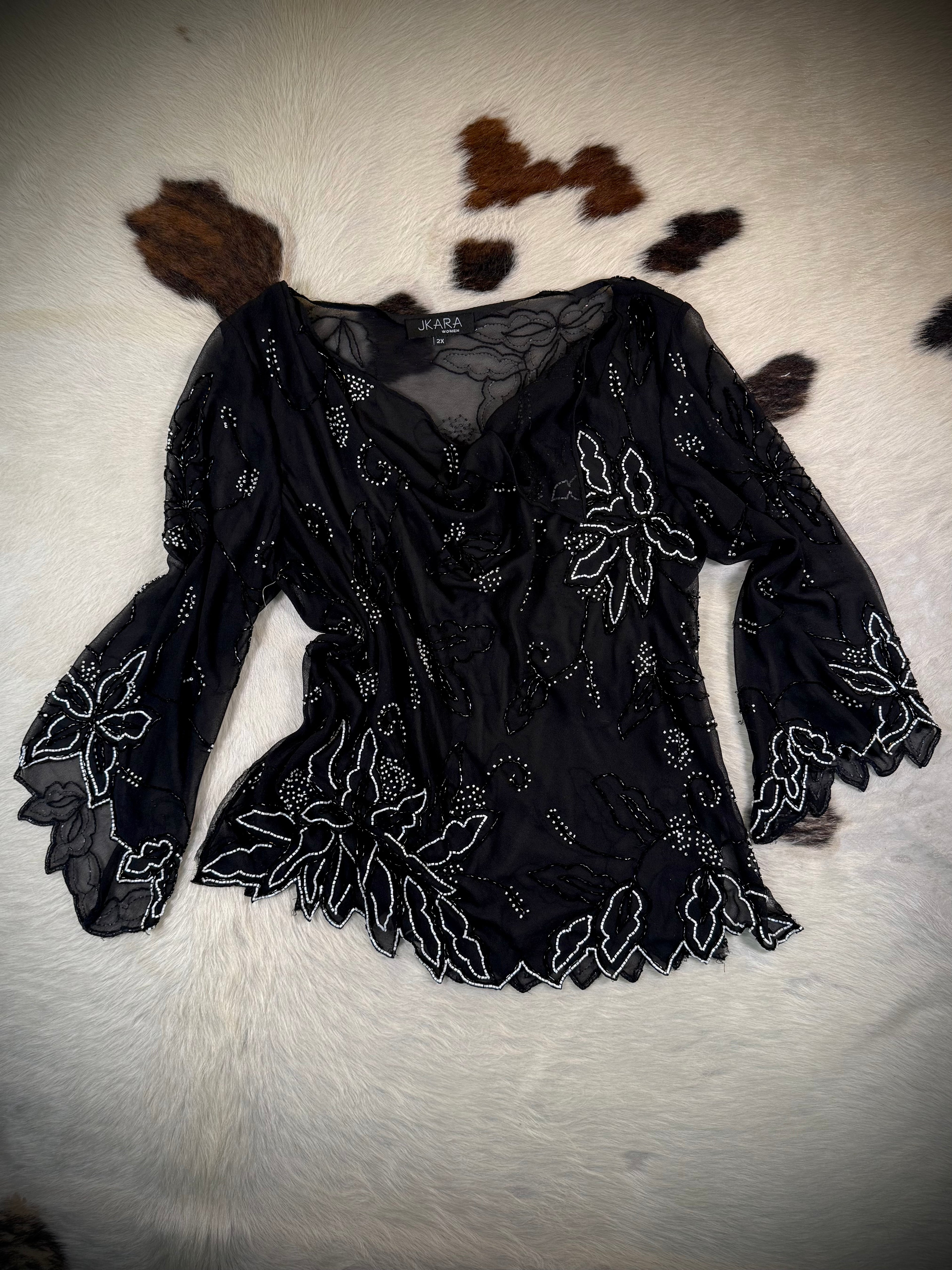 Midnight Bloom Blouse | 2X