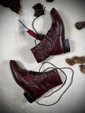 Vintage Oxblood Lace-Up Leather Boots | Women’s 9