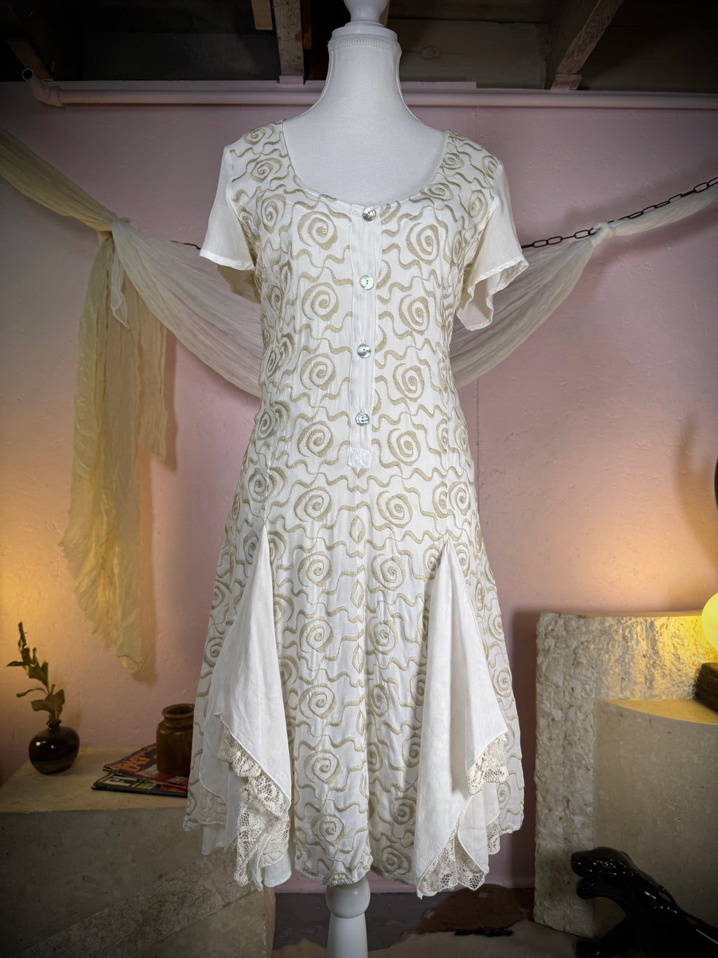 Sunday Mourning Lace Handkerchief Dress | S/M