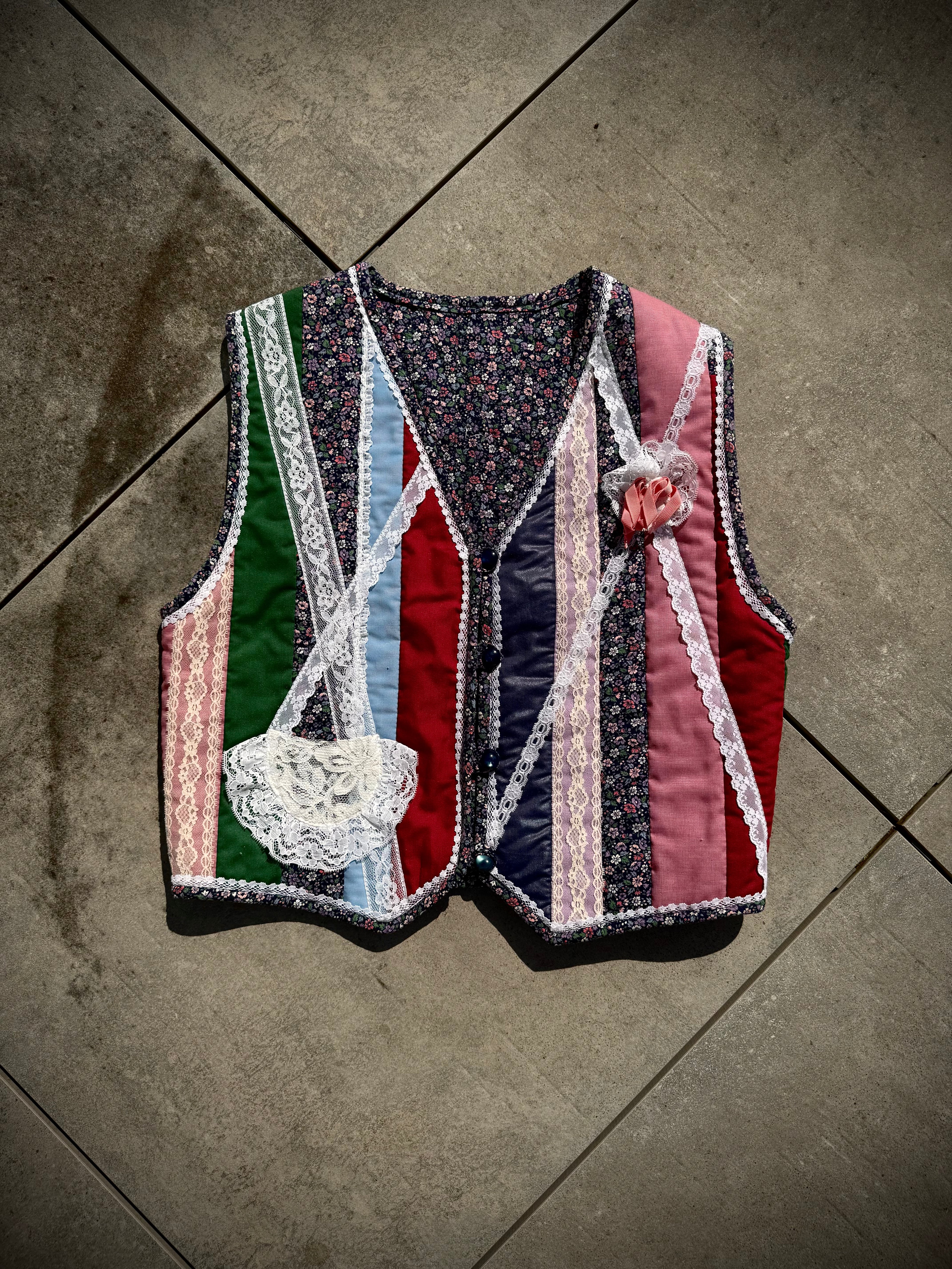Patchwork Lace Prairie Vest | Medium