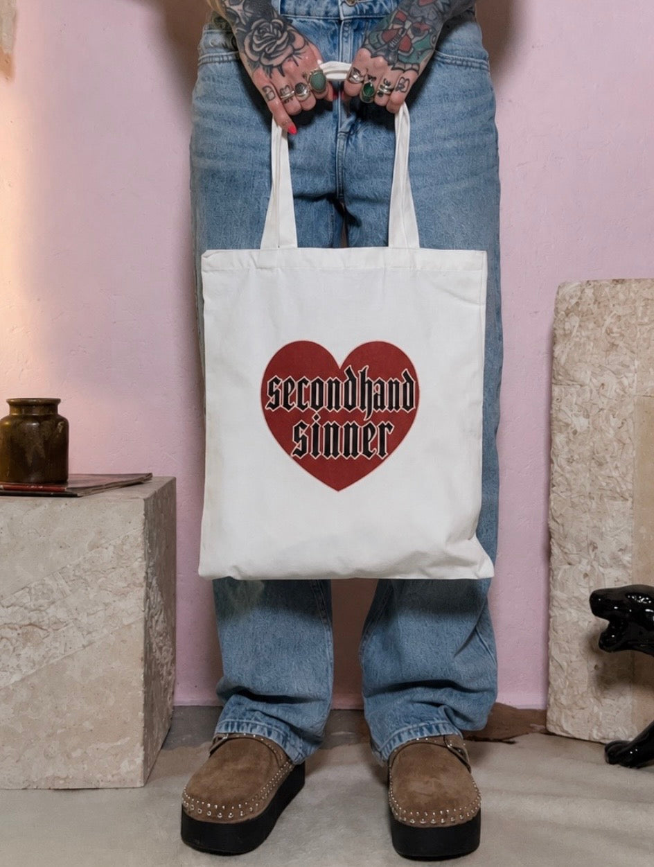 Secondhand Sinner Heart Tote