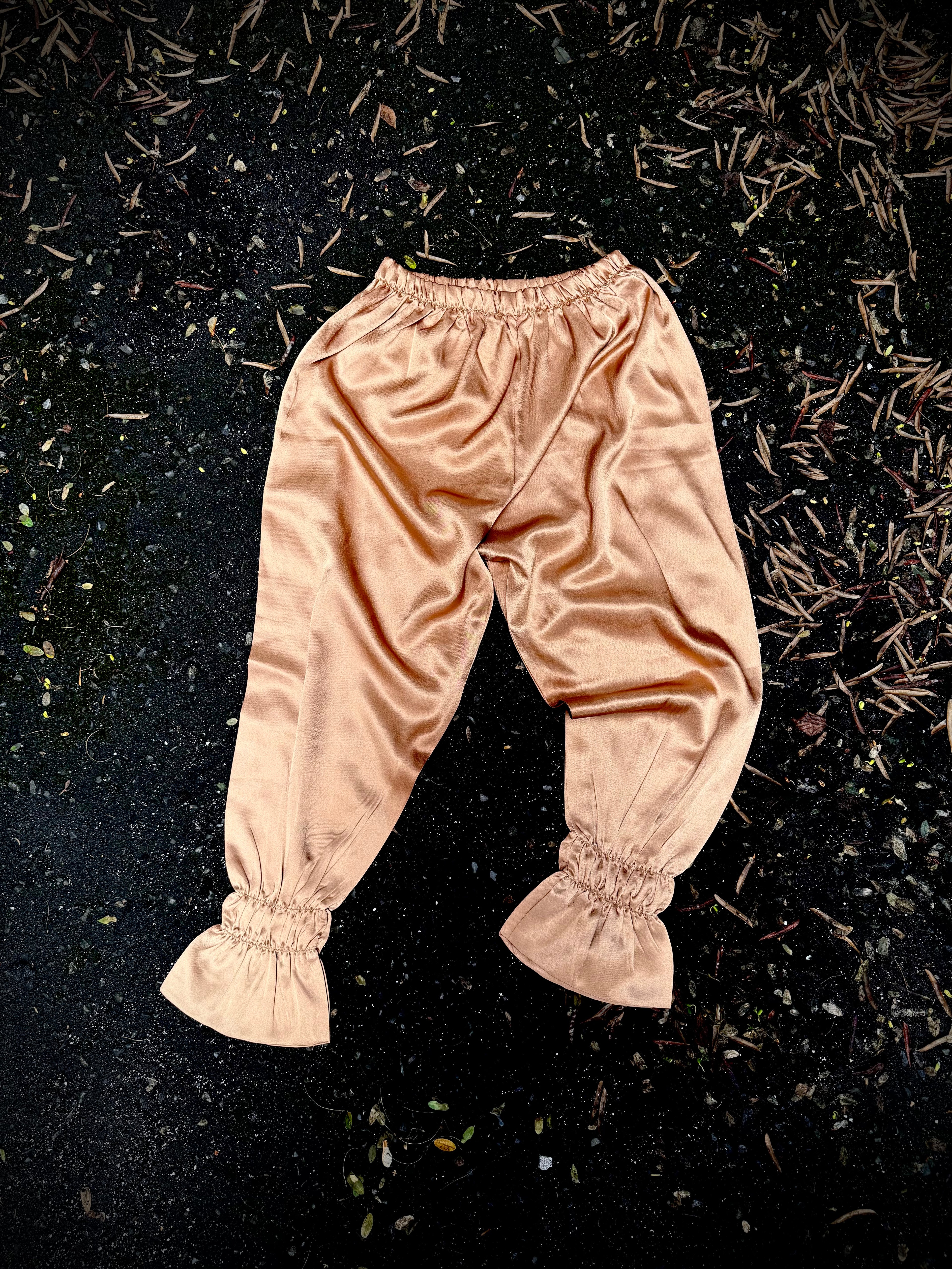 Sunday Peach Satin Pants | S