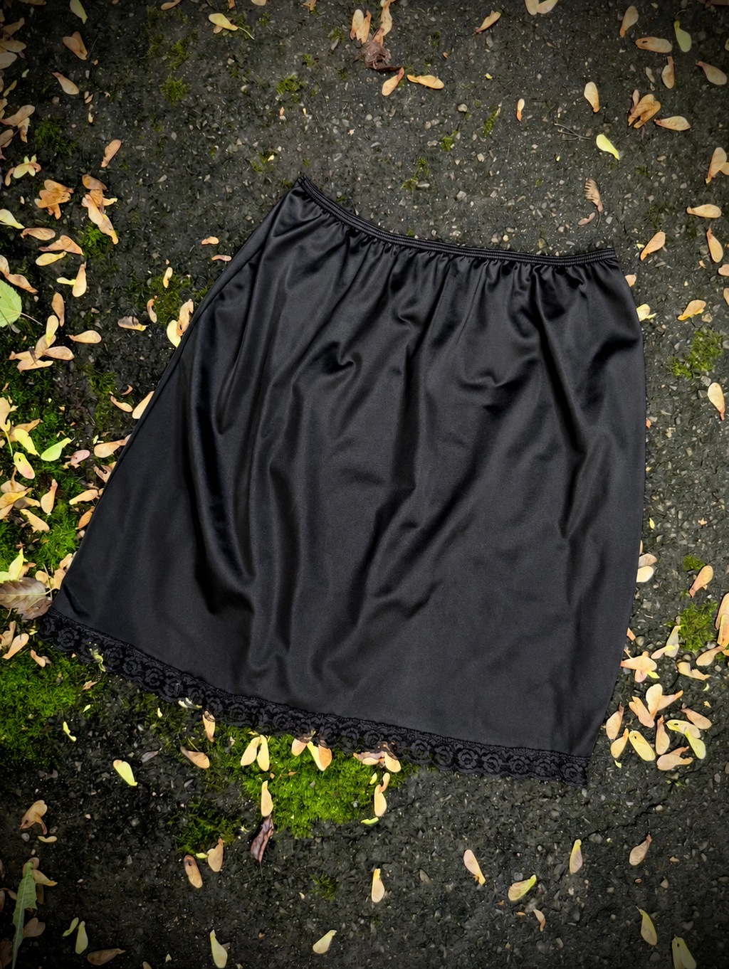 Midnight Mercy Satin Slip Skirt | M