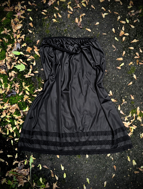 After Dark Satin & Lace Slip Skirt | XL