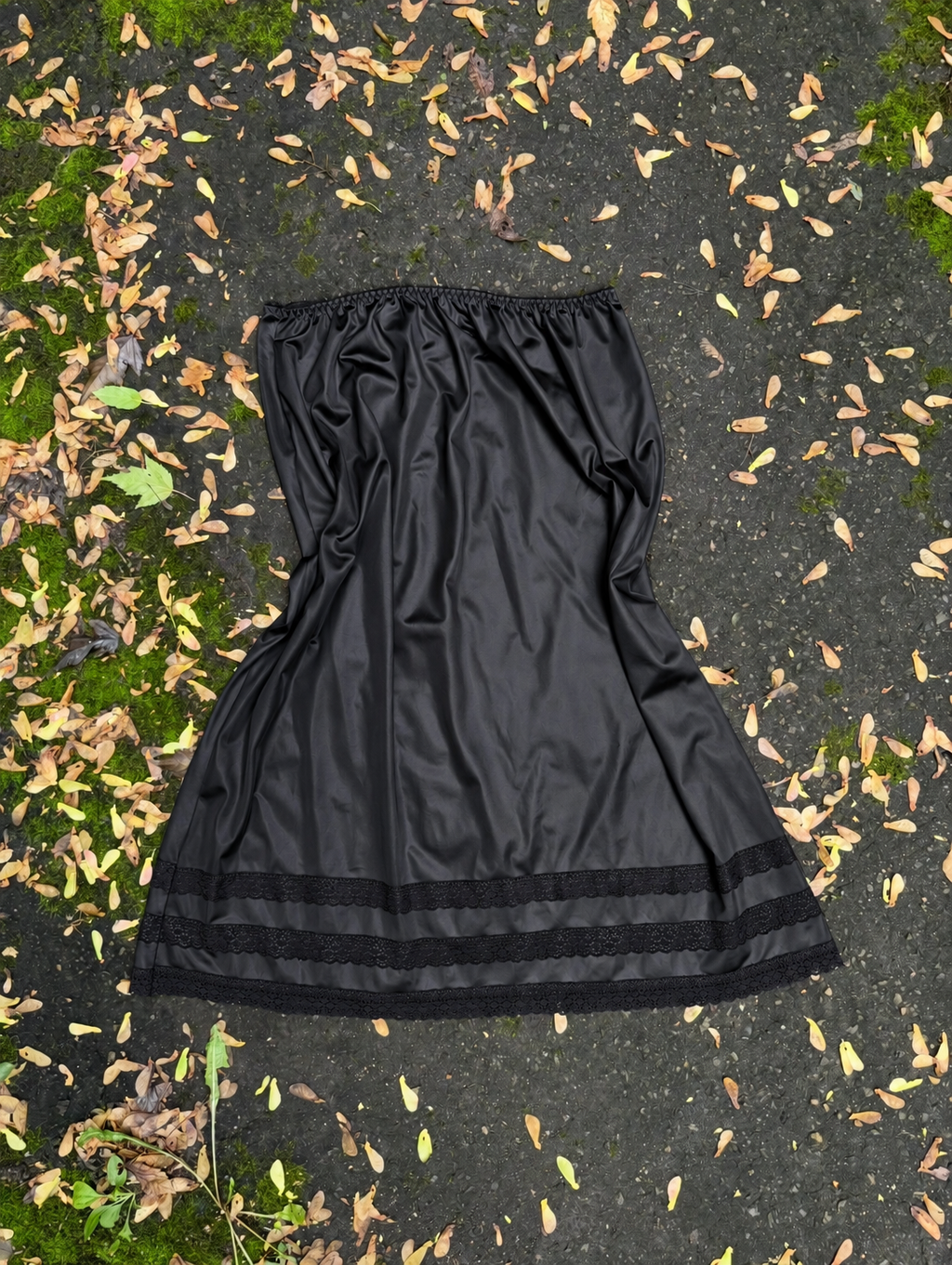 After Dark Satin & Lace Slip Skirt | XL